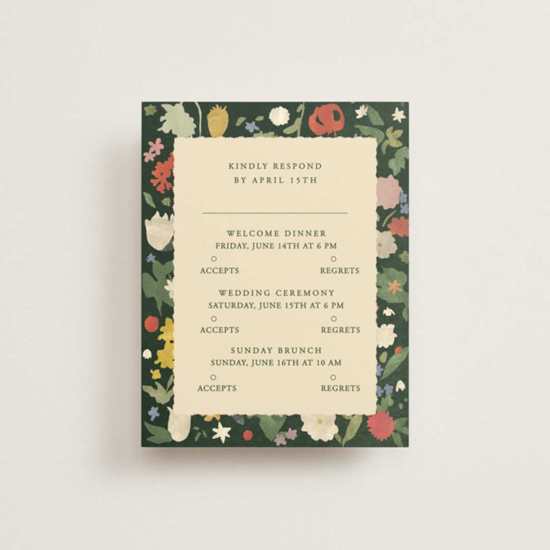 "all the flowers of the world" - Multi-Event RSVP Cards in Garden by Sumak Studio - Front