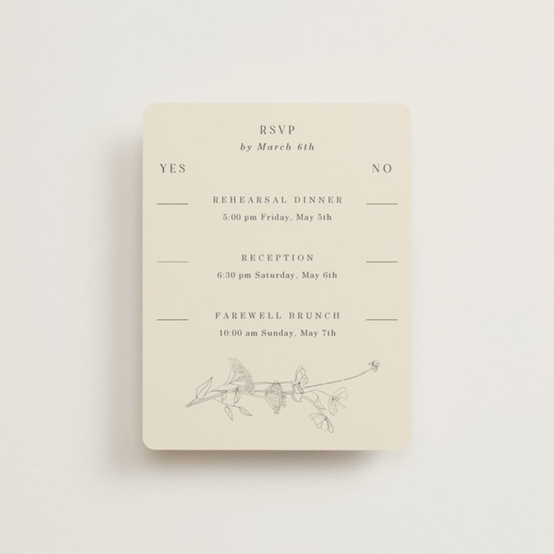 "floral stamp" - Multi-Event RSVP Cards in Ivory by Baumbirdy - Front