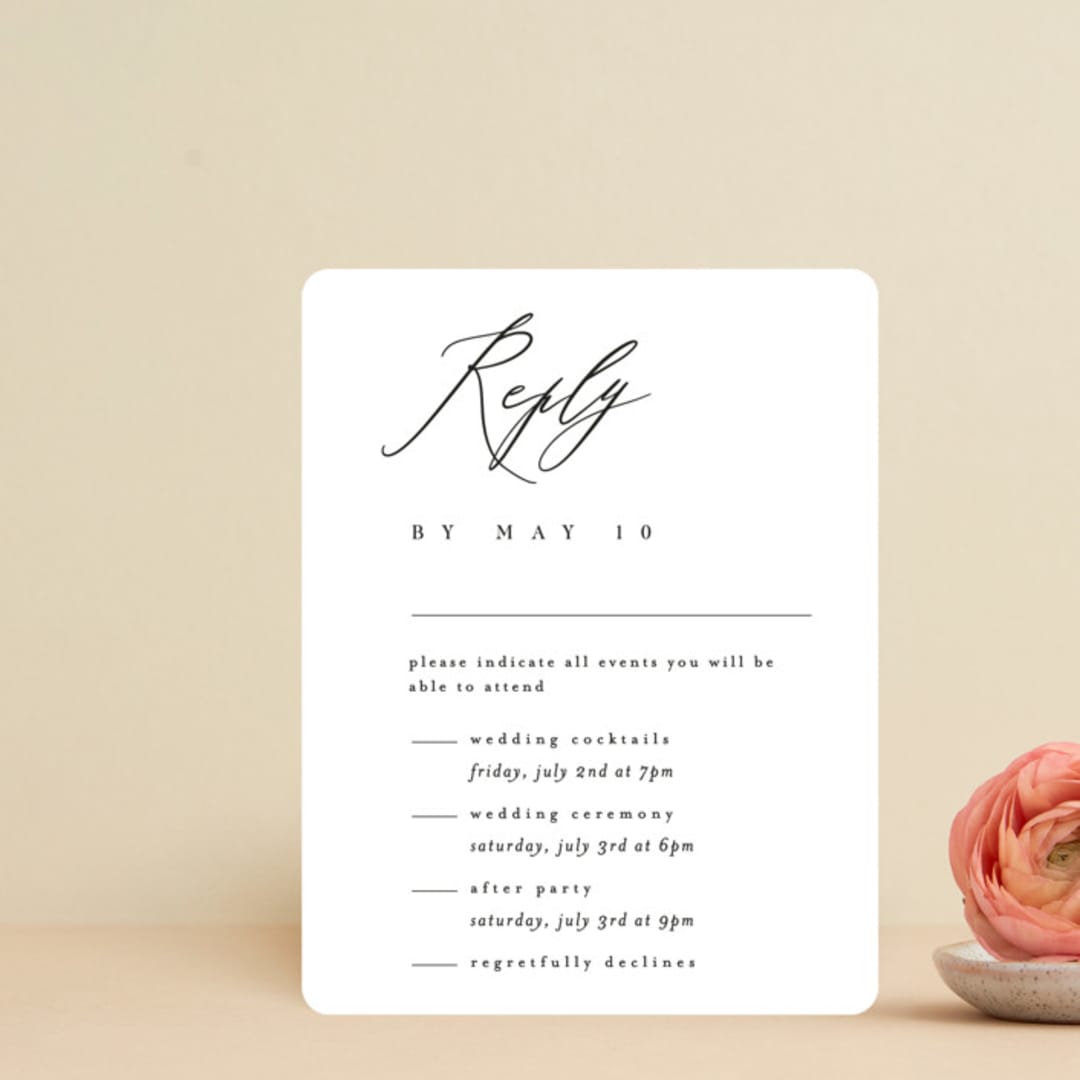"Corison" - Multi-Event RSVP Cards in Classic by Kelly Schmidt - Front