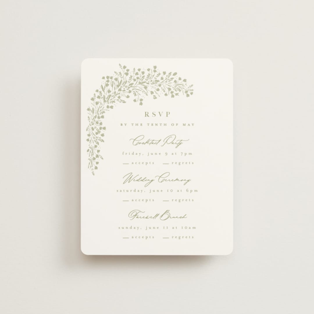 "Villa" - Multi-Event RSVP Cards in Leaf by Kristie Kern - Front