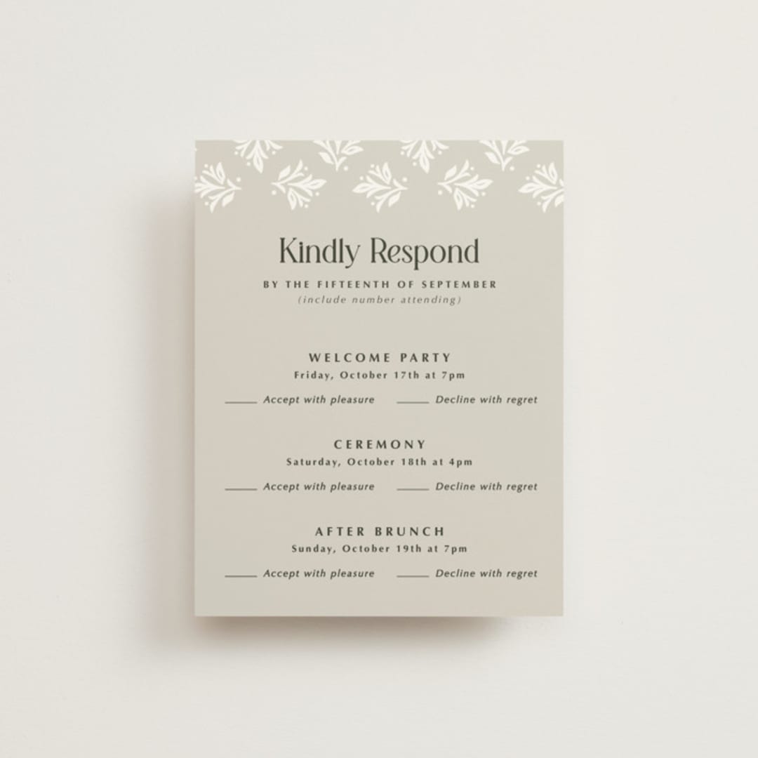 "Litterateur" - Multi-Event RSVP Cards in Natural by Karen Glenn - Front