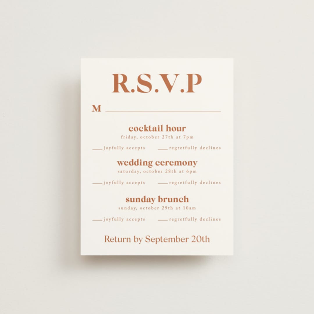 "boho desert" - Multi-Event RSVP Cards in Sand by Cass Loh - Front