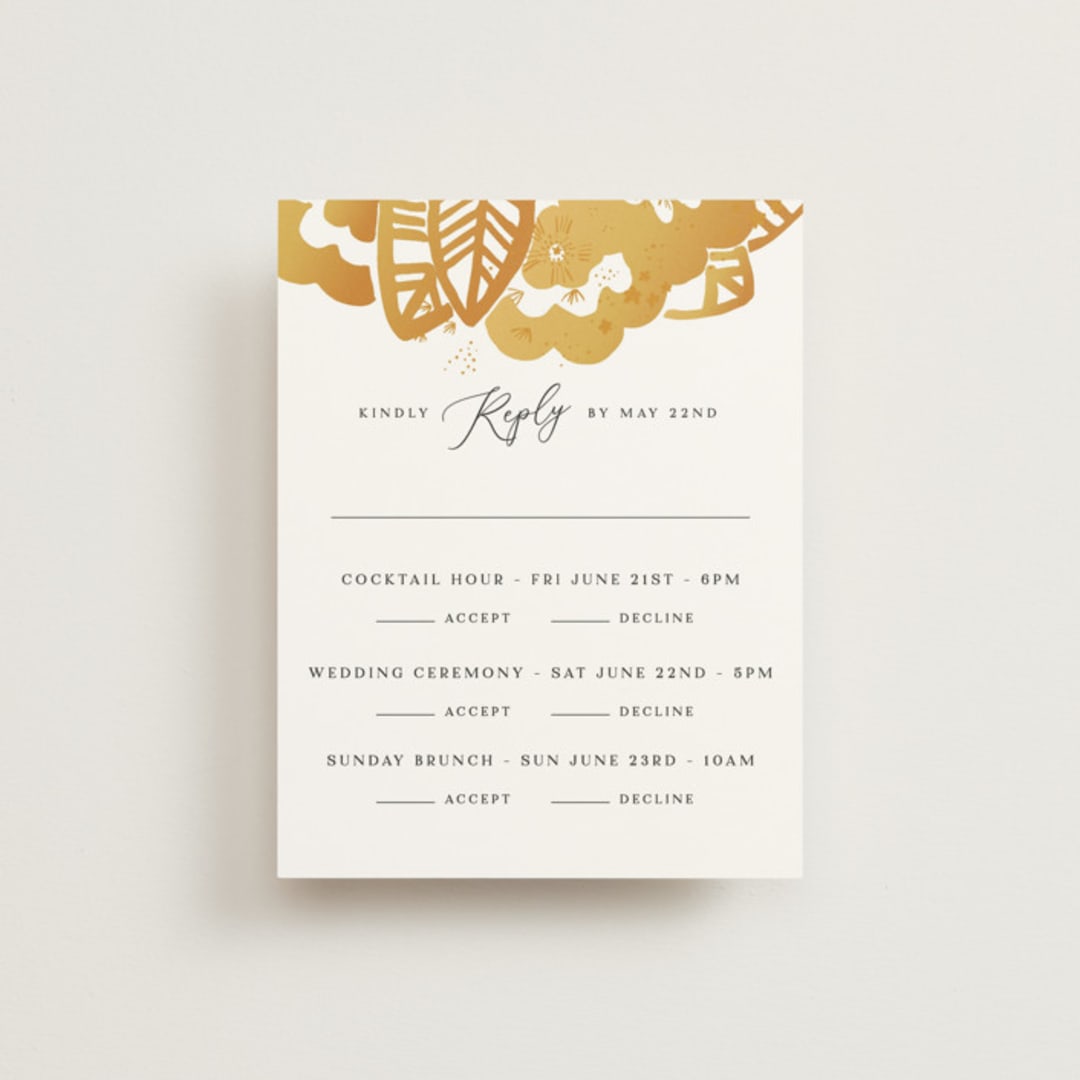 "Sparks" - Multi-Event RSVP Cards in Sunshine by Corie Page - Front