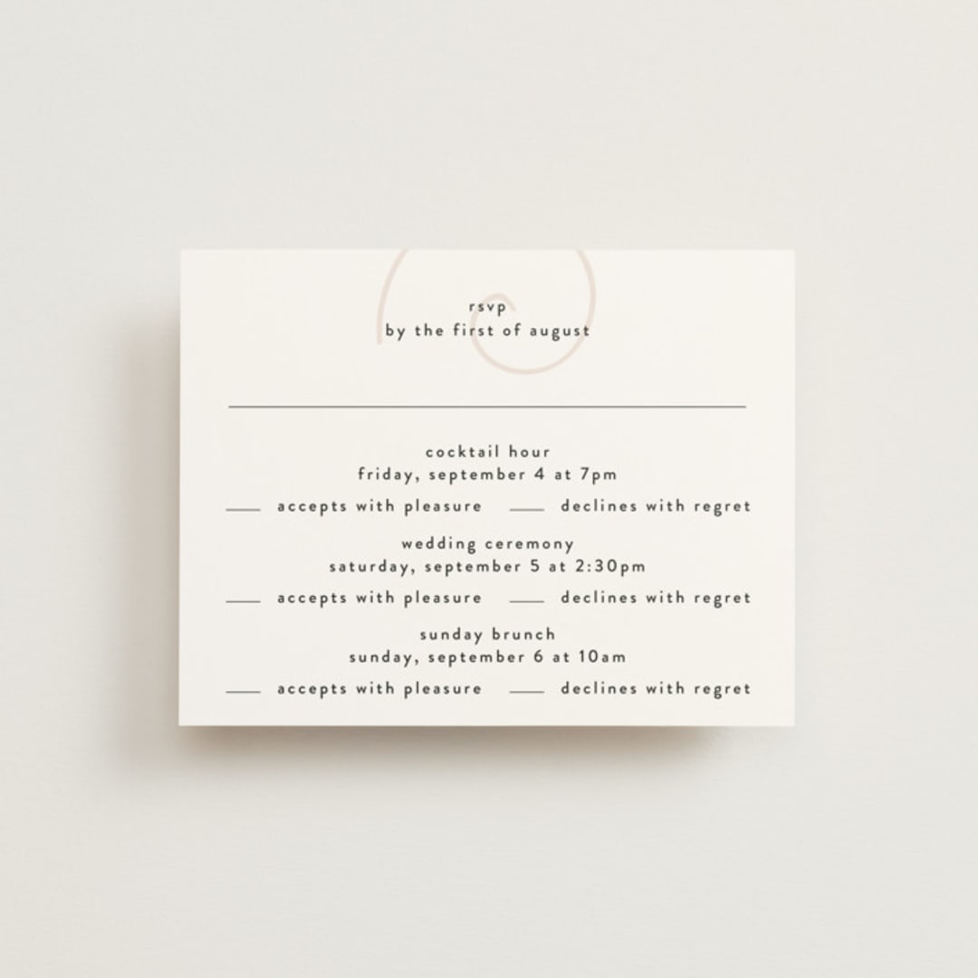 "symbol of optimism" - Multi-Event RSVP Cards in Blush by Phrosné Barwood - Front