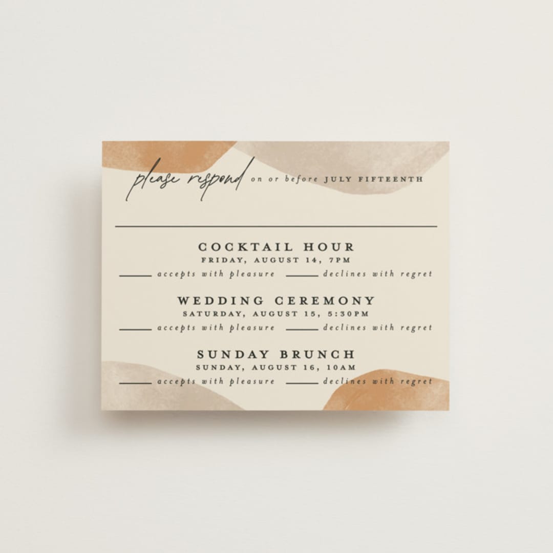 "leaf contour" - Multi-Event RSVP Cards in Natural by Susan Zinader - Front
