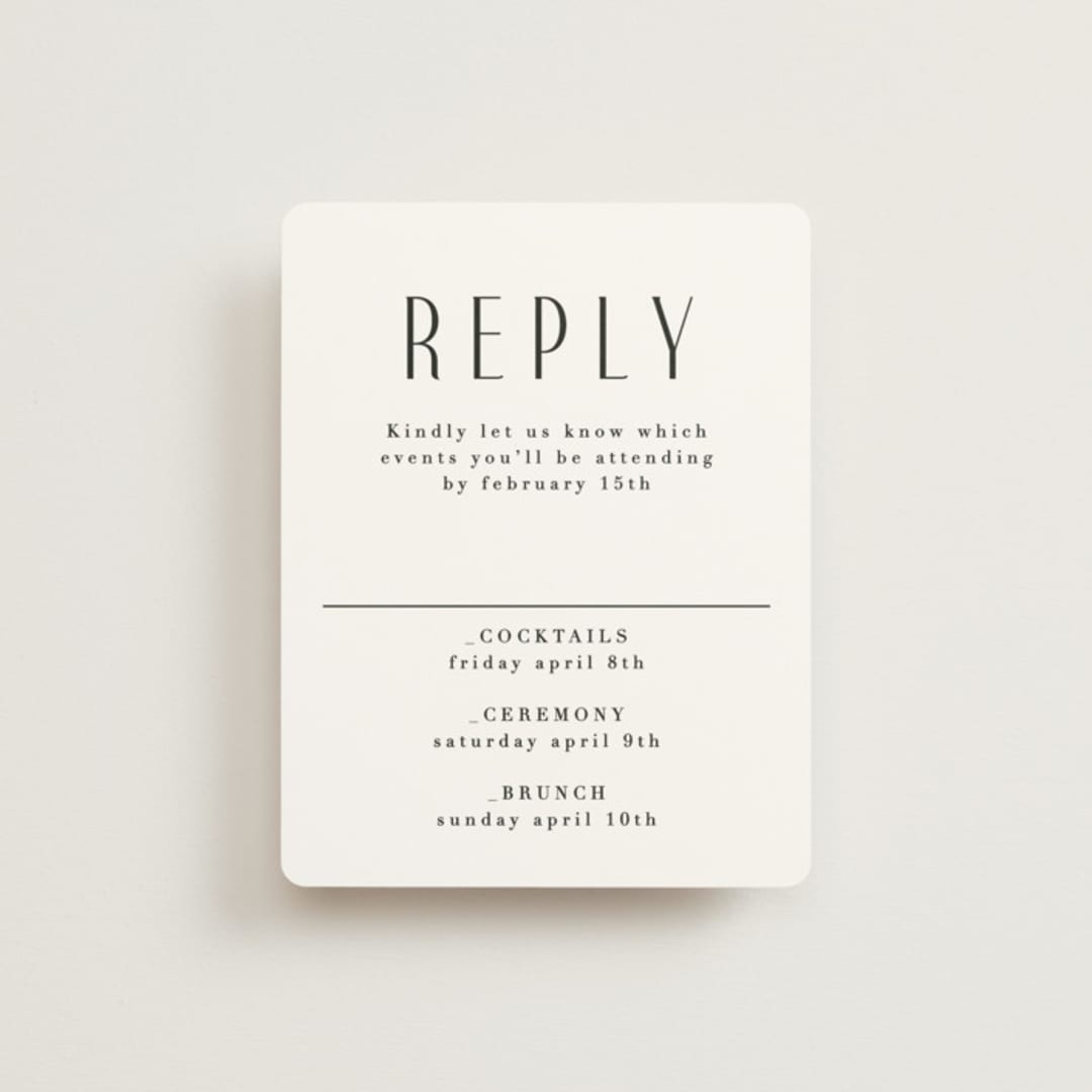 "photo" - Multi-Event RSVP Cards in Snow by Lori Wemple - Front