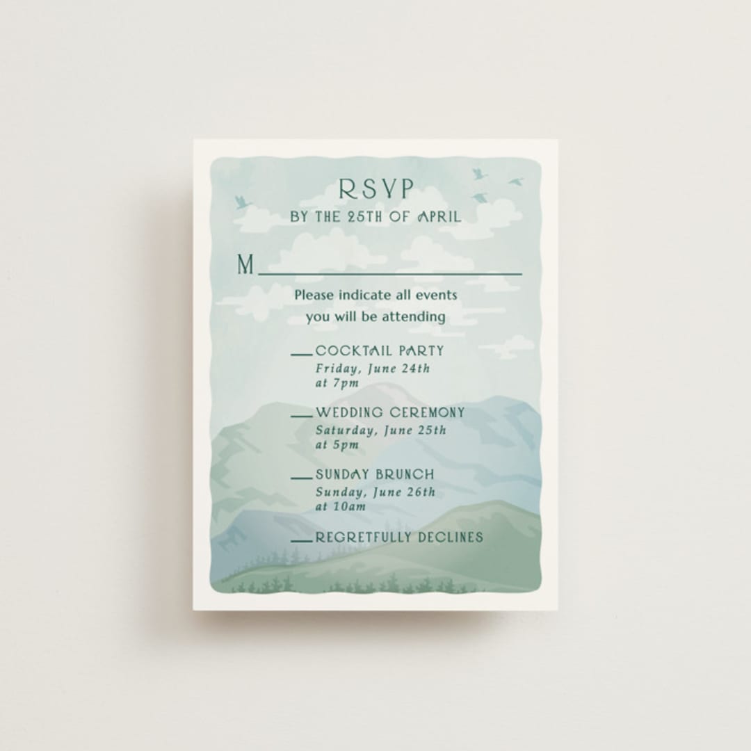 "Sierra" - Multi-Event RSVP Cards in Spruce by Paper Sun Studio - Front