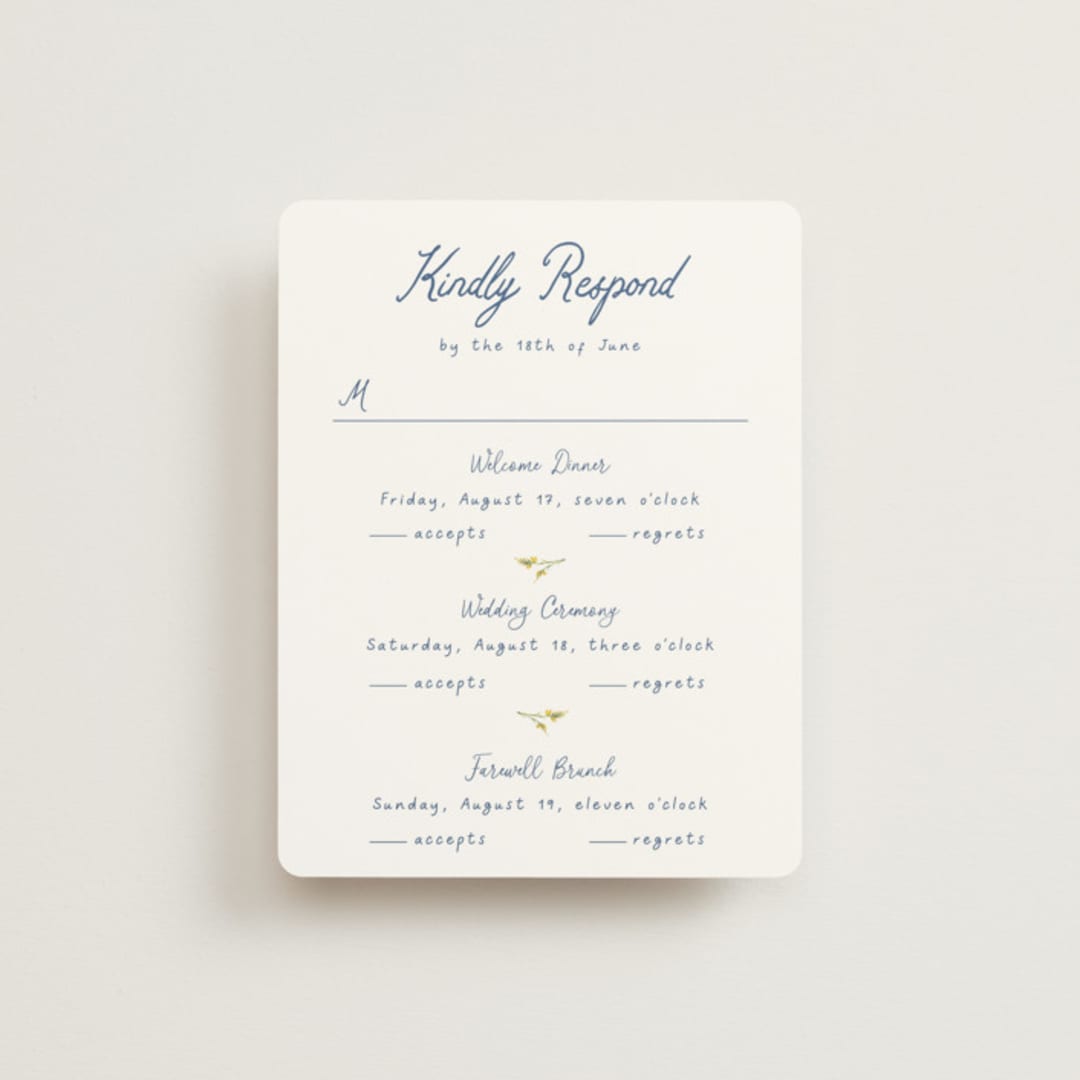 "Wildflower Romance" - Multi-Event RSVP Cards in Ivory by frau brandt - Front