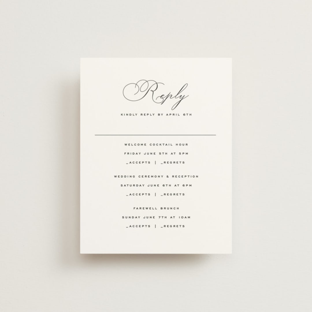 "Limelight" - Multi-Event RSVP Cards in Linen by Olivia Kanaley Inman - Front