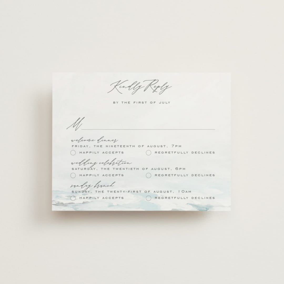 "At Sea" - Multi-Event RSVP Cards in Sky by Nicoletta Savod - Front