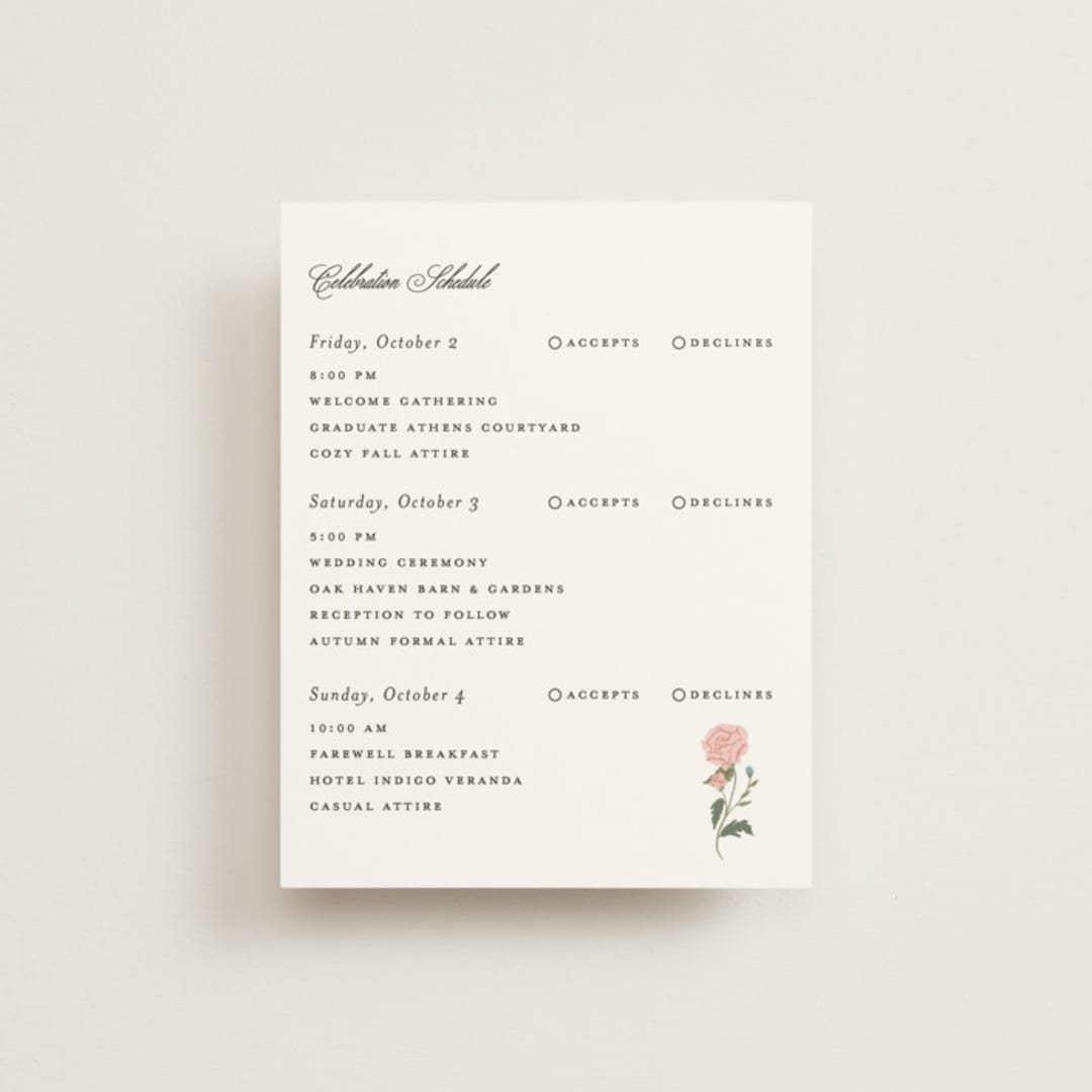 "botanical cameo" - Multi-Event RSVP Cards in Swan by Lori Wemple - Front