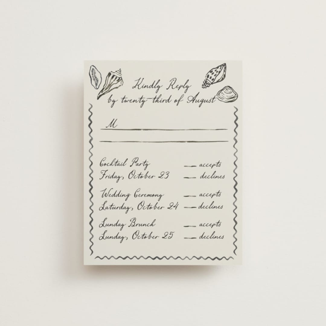 "Puglia" - Multi-Event RSVP Cards in Rock by Pati Cascino - Front