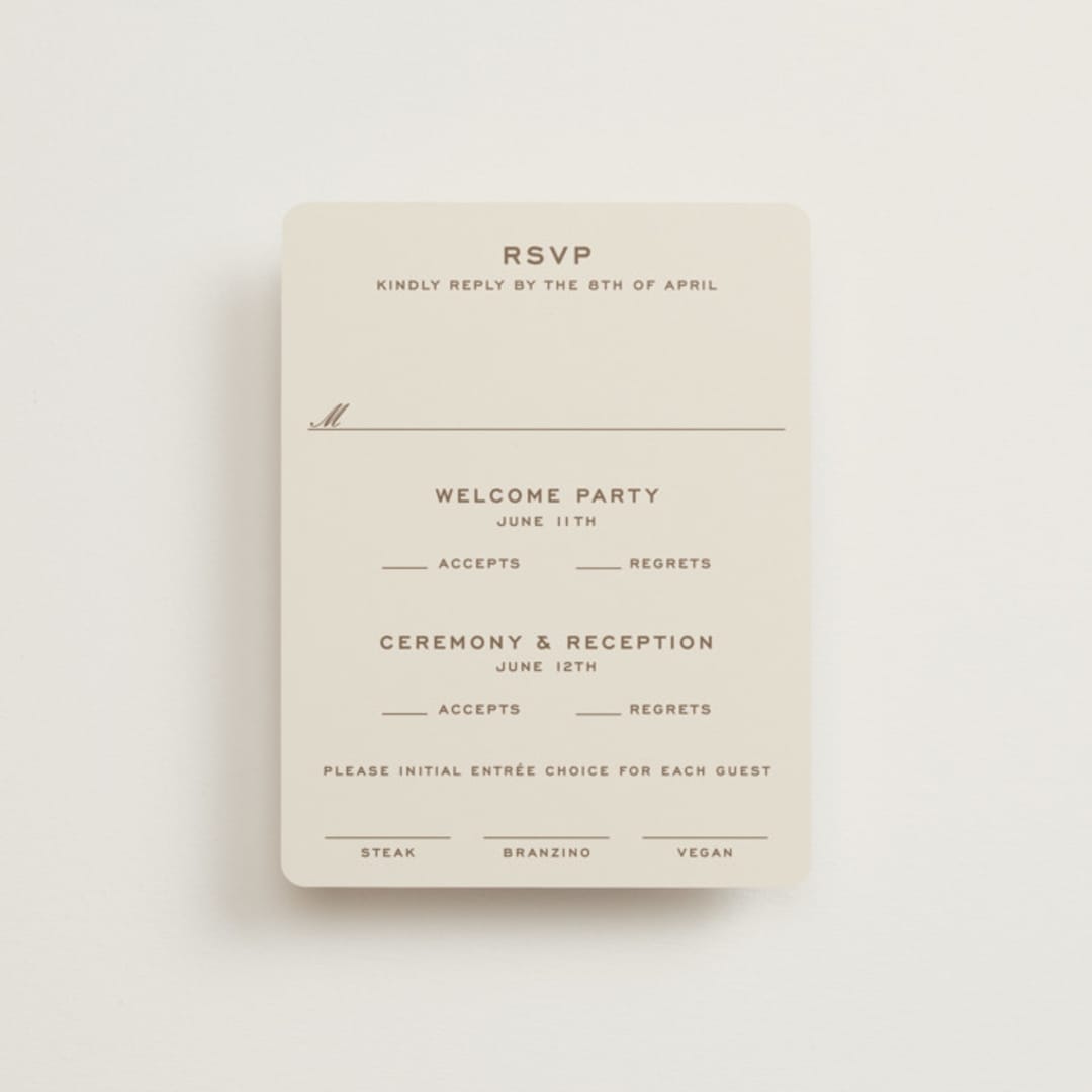 "Campania" - Multi-Event RSVP Cards in Limone by Megan Davis - Front