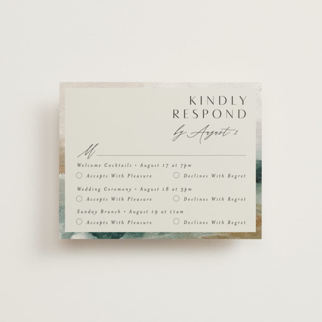 "Sunset Waves" - Multi-Event RSVP Cards in Marine by Nicoletta Savod - Front