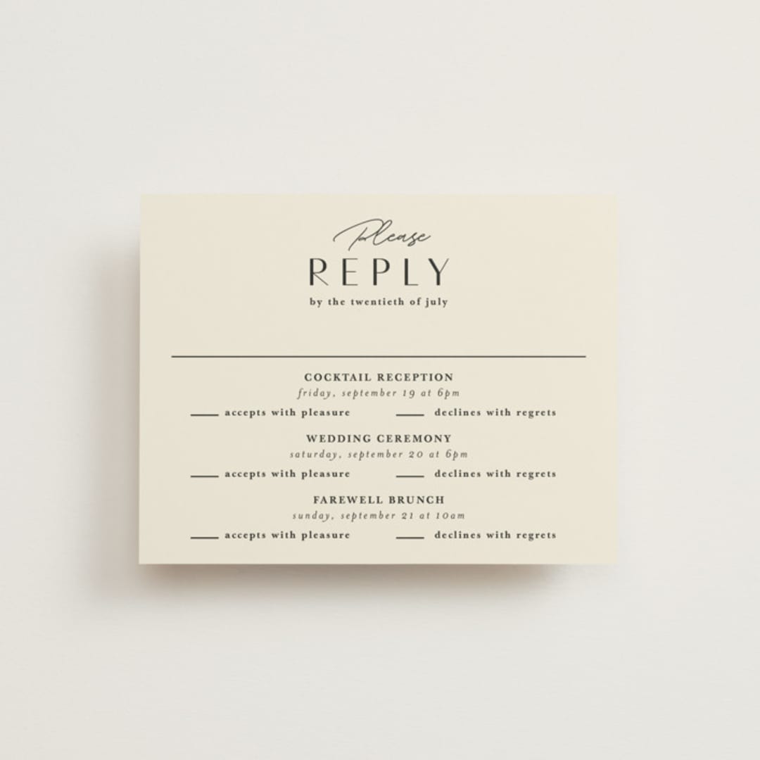 "Garden Moonlight" - Multi-Event RSVP Cards in Ink by Katherine Moynagh - Front