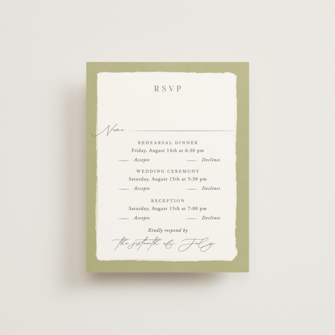"Aspen" - Multi-Event RSVP Cards in Lake by Robert and Stella - Front