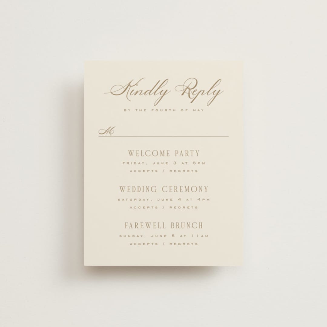 "Swept Away" - Multi-Event RSVP Cards in Petal by Leah Bisch - Front