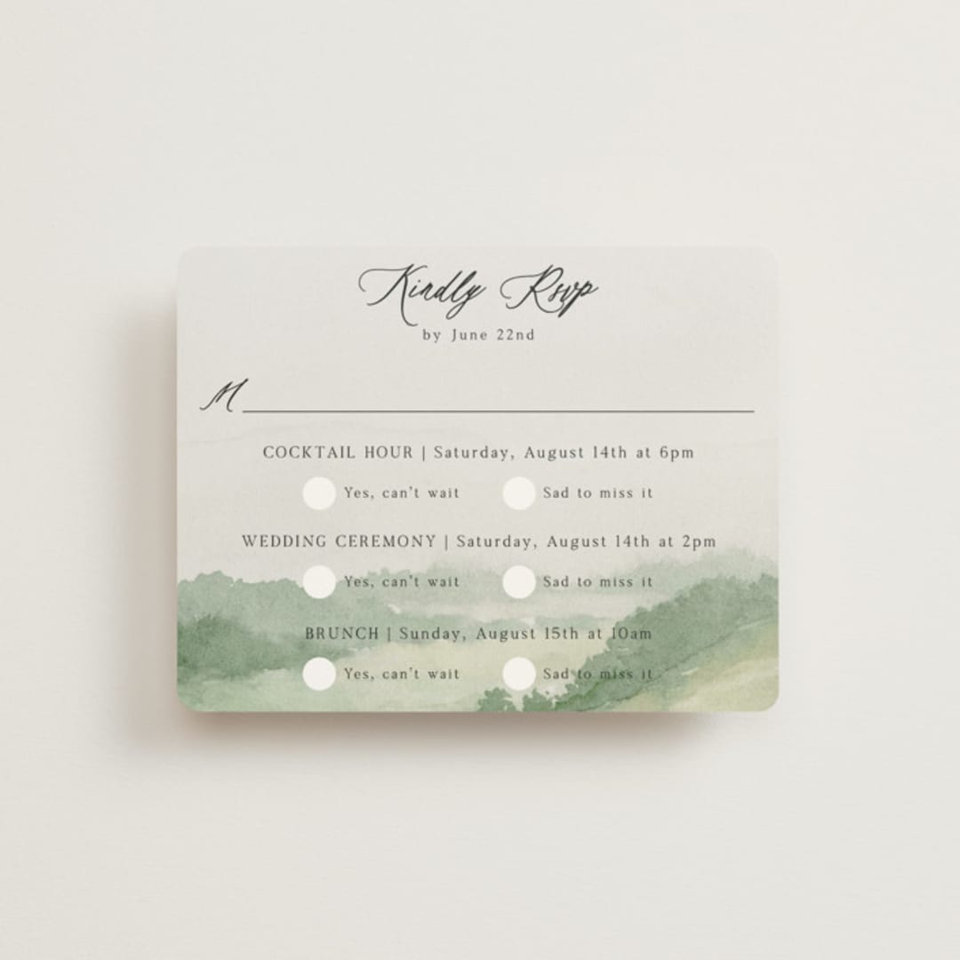"The Vow" - Multi-Event RSVP Cards in Meadow by Elly - Front