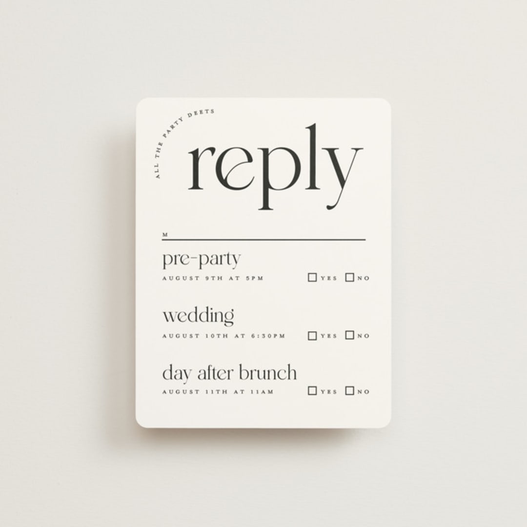 "Photographie" - Multi-Event RSVP Cards in Noir by Christie Garcia - Front