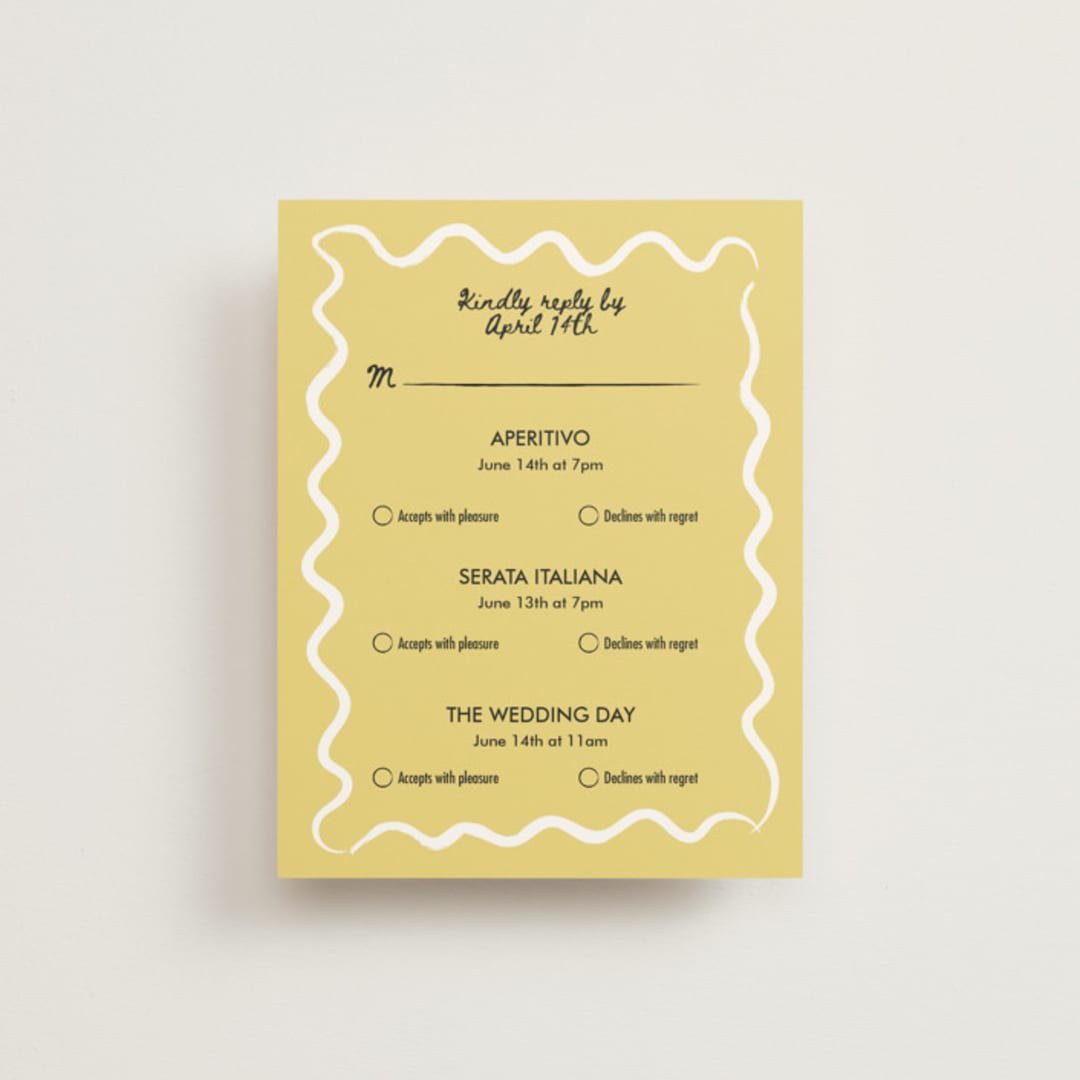 "Amore Mio" - Multi-Event RSVP Cards in Nero by Helena Vitto - Front