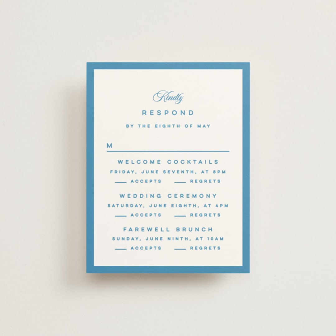 "The Emma" - Multi-Event RSVP Cards in Cerulean by Kristie Kern - Front