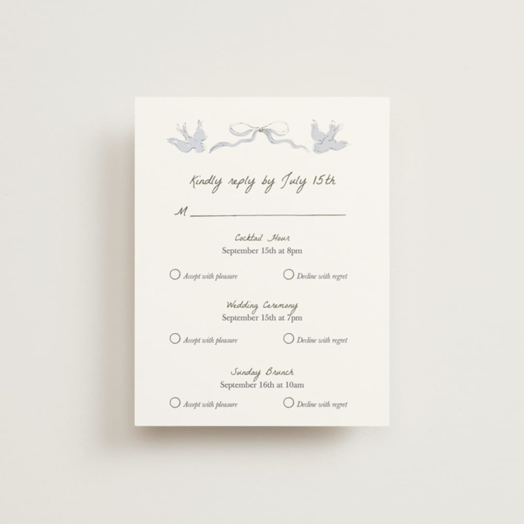 "Birds of Paradise" - Multi-Event RSVP Cards in Cloud by Helena Vitto - Front