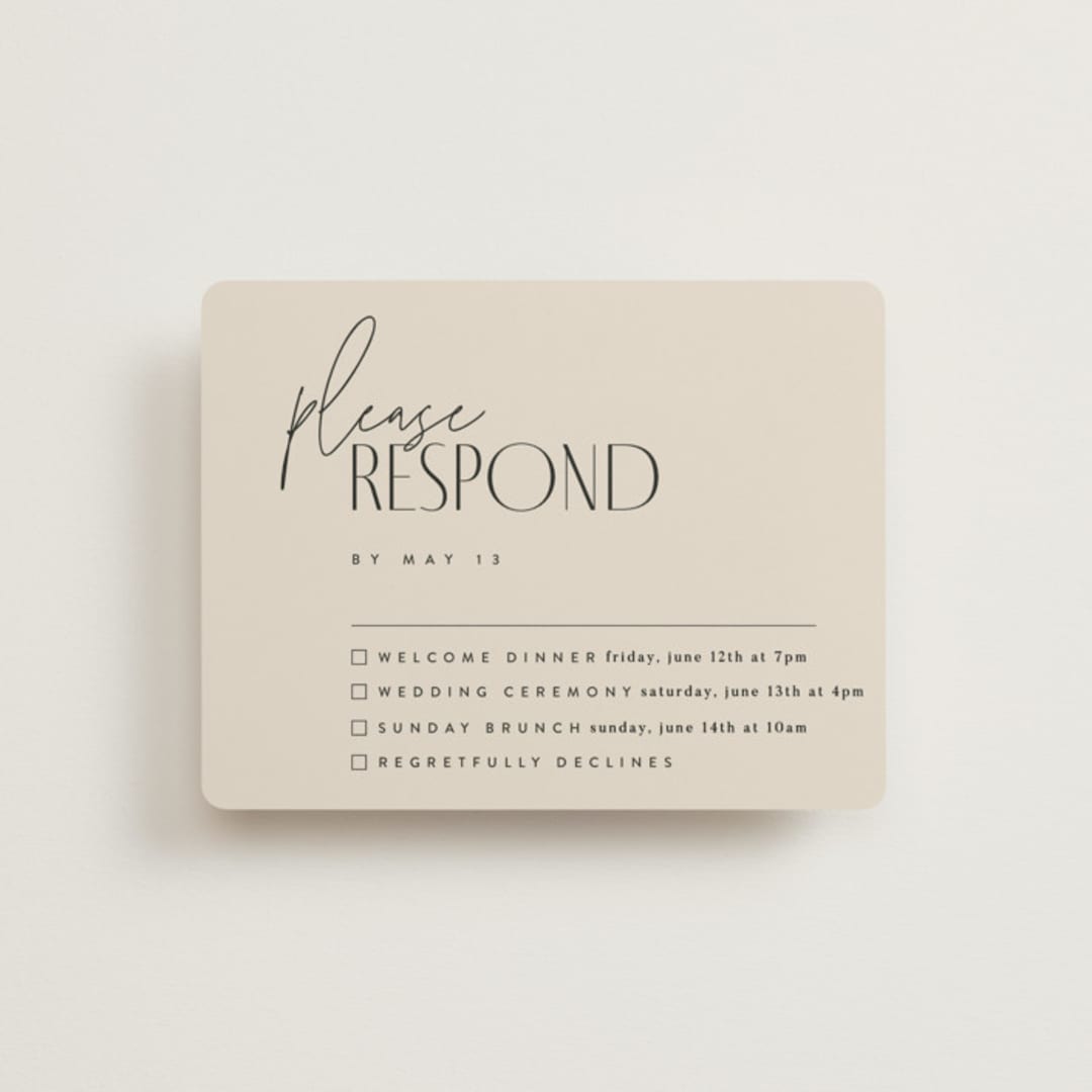 "Layered" - Multi-Event RSVP Cards in Natural by Kelly Schmidt - Front