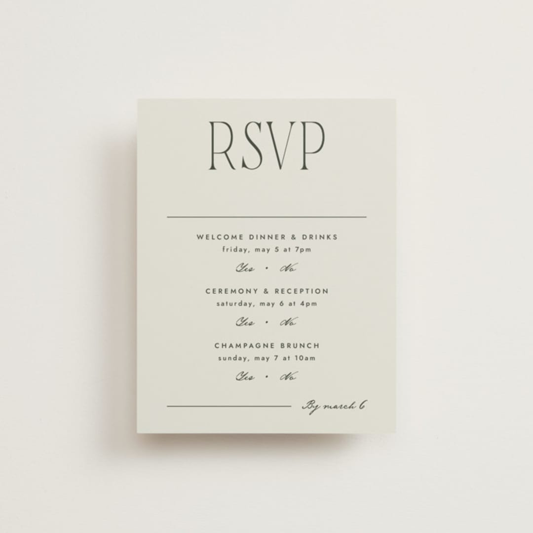 "Hayes" - Multi-Event RSVP Cards in Forest by Blustery August - Front