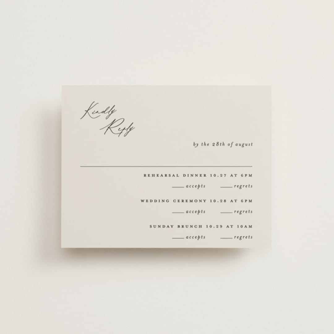 "kinkaid" - Multi-Event RSVP Cards in Ivory by Carolyn Nicks - Front