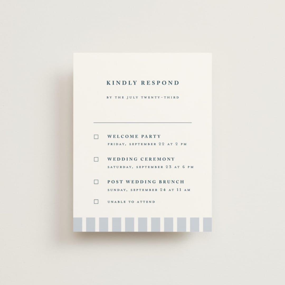 "melihrolo" - Multi-Event RSVP Cards in Powder Blue by chocomocacino - Front