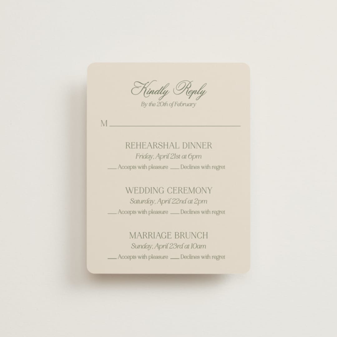 "Summer Fields" - Multi-Event RSVP Cards in Petal by Lisa Joanna Harrison - Front