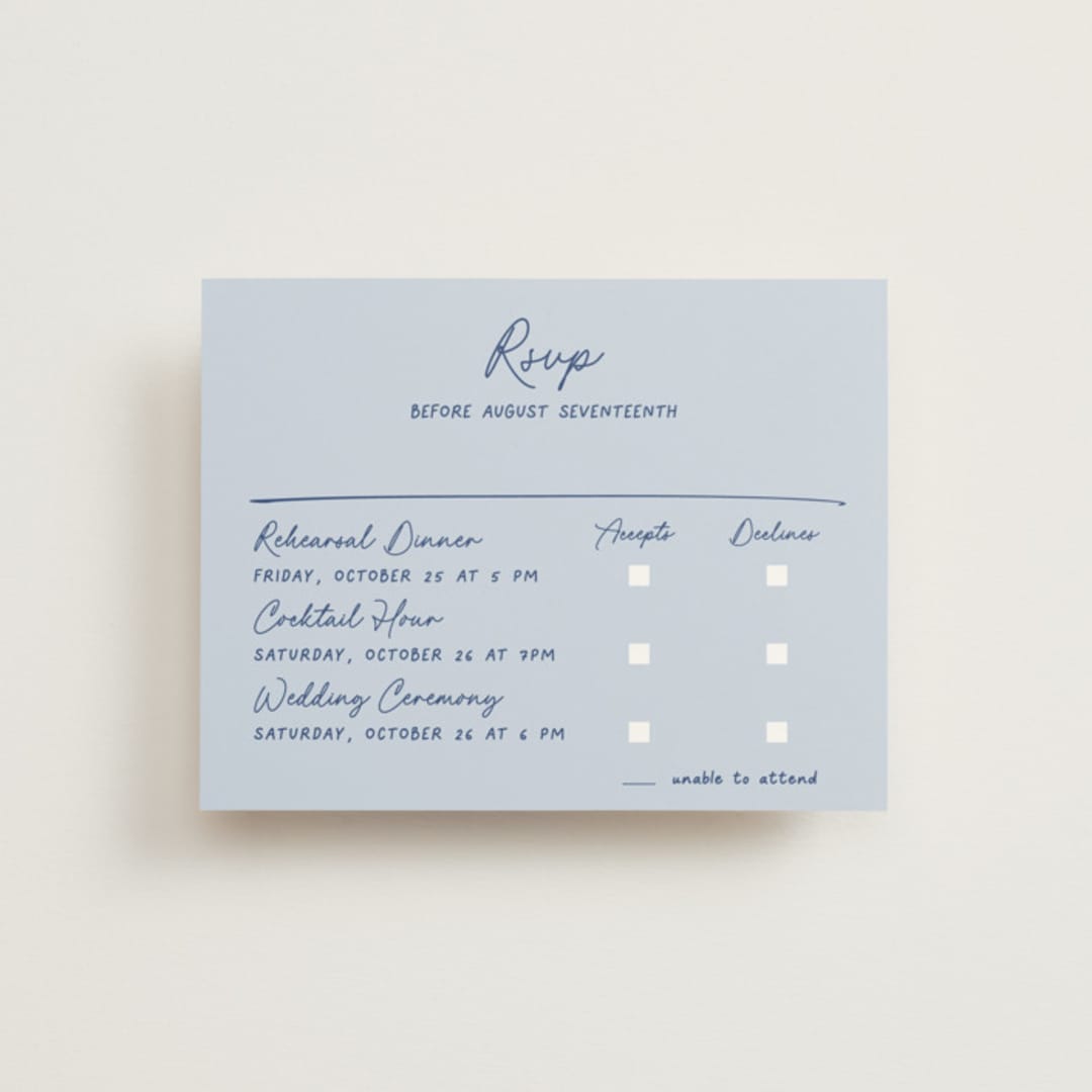"strazzate" - Multi-Event RSVP Cards in Santorini by chocomocacino - Front