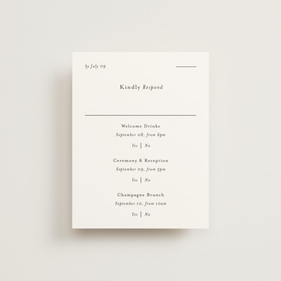 "Tuscany" - Multi-Event RSVP Cards in Ink by Blustery August - Front