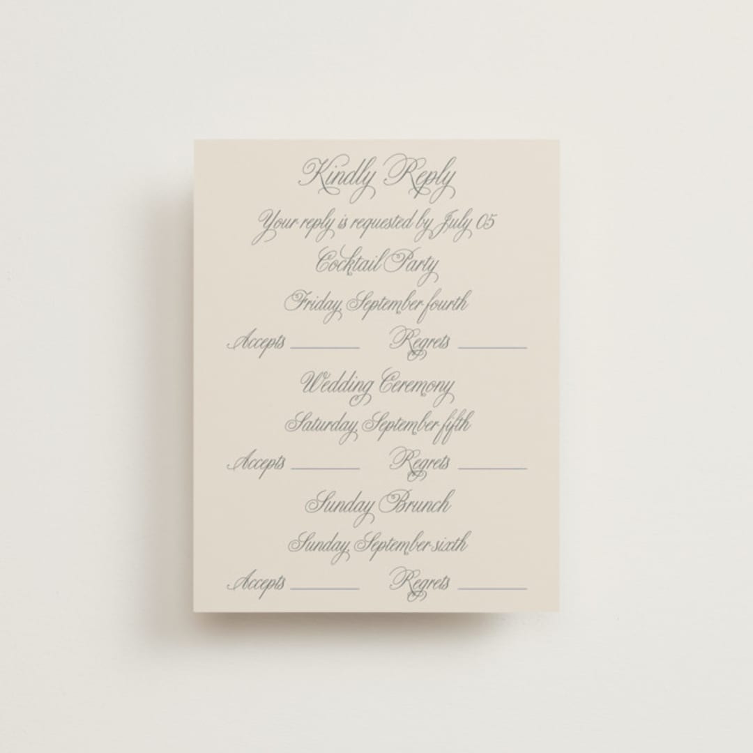"Let's Say I Do" - Multi-Event RSVP Cards in Ivory by Petra Kern - Front