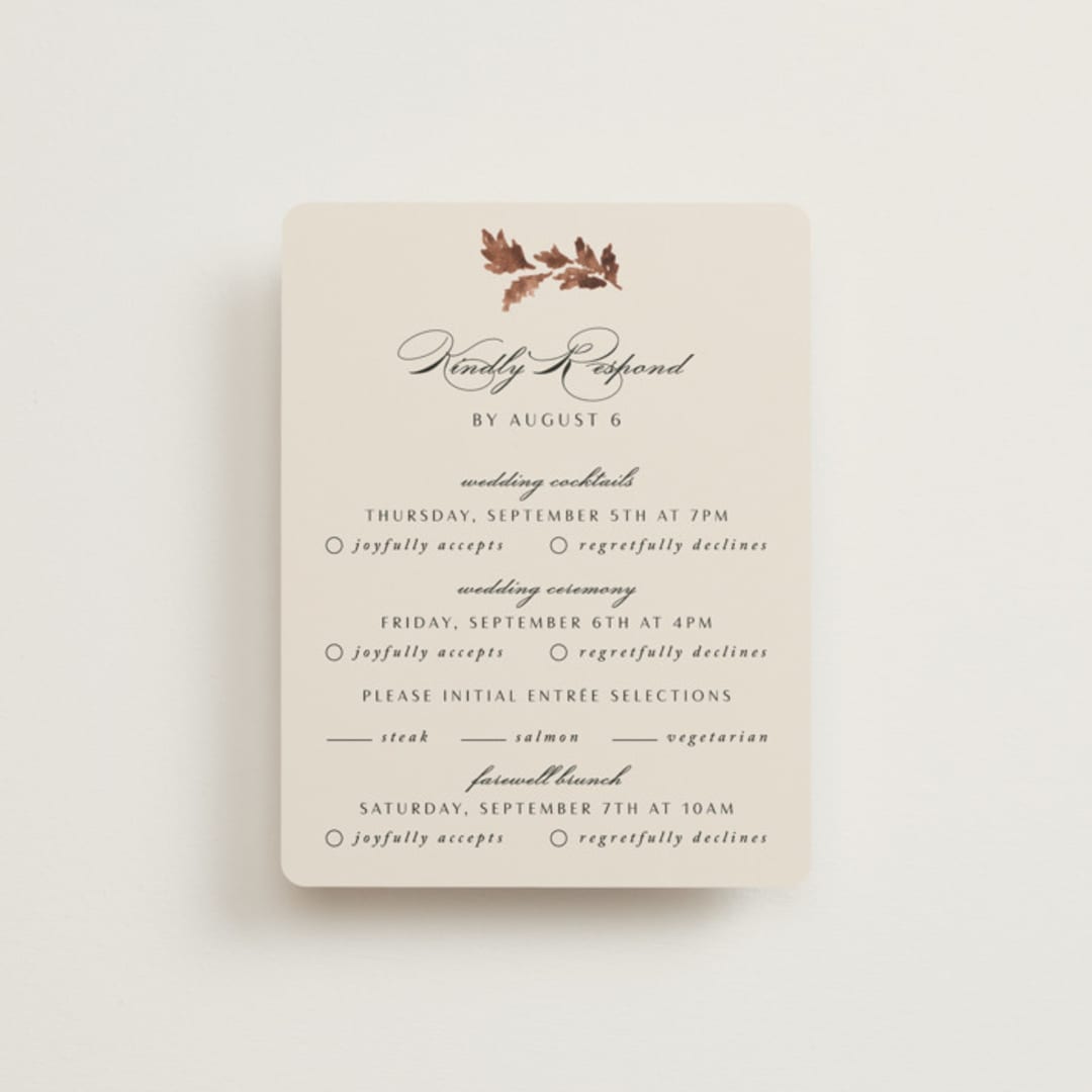 "poetique" - Multi-Event RSVP Cards in Autumn by Kate Ahn - Front