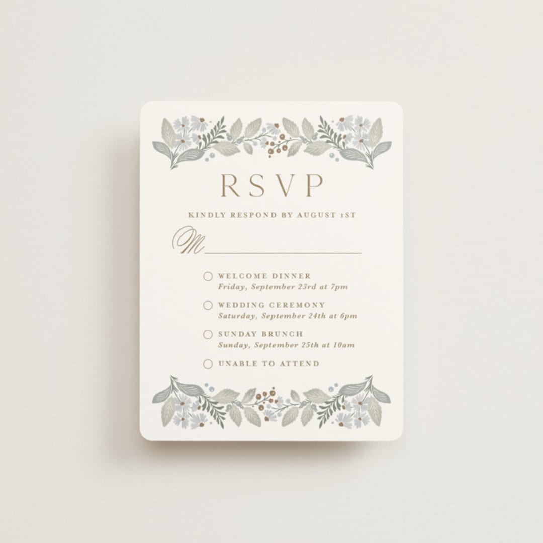 "Wild Flora" - Multi-Event RSVP Cards in Meadow by Kristen Smith - Front