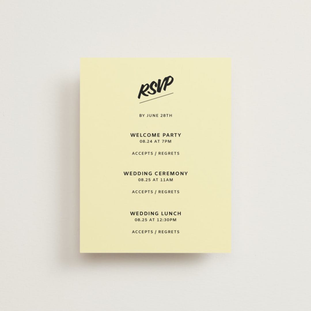 "Courthouse" - Multi-Event RSVP Cards in Butter by Studio Suku - Front