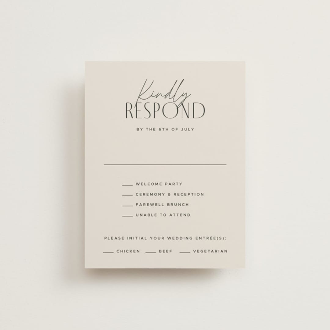 "Arabilla Overlap" - Multi-Event RSVP Cards in Linen by Kelly Schmidt - Front