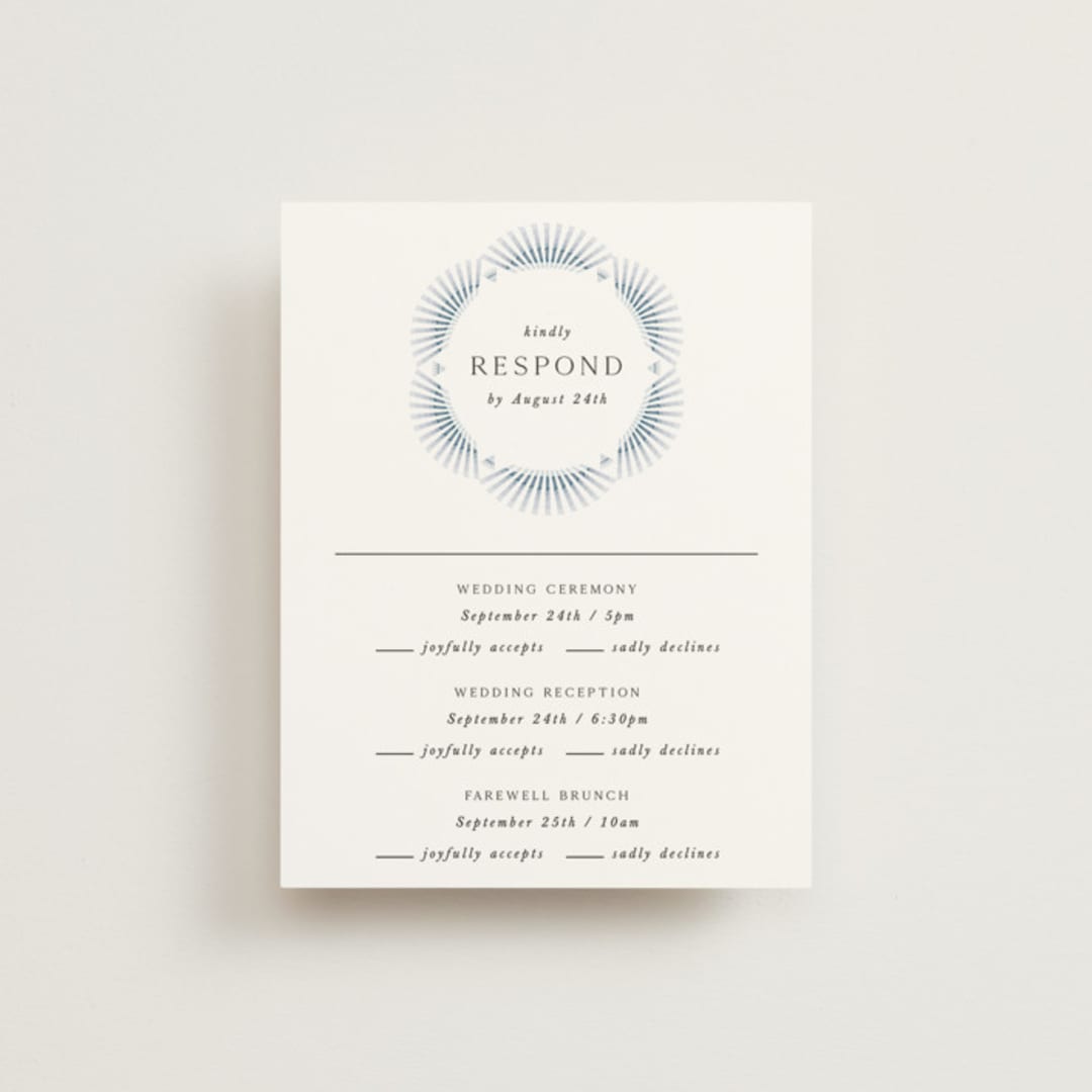 "AKARI" - Multi-Event RSVP Cards in Wave by Melanie Kosuge - Front