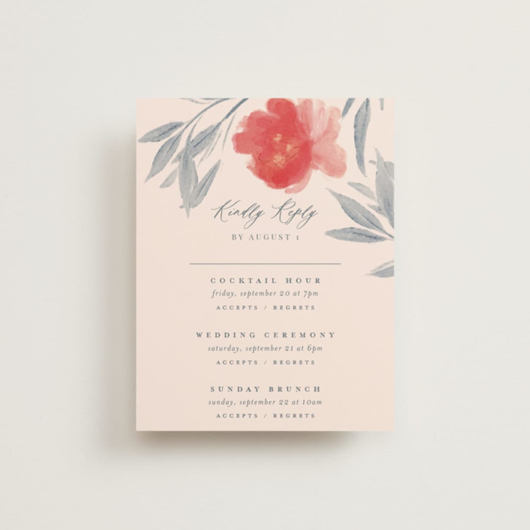 "Orient Garden" - Multi-Event RSVP Cards in Saffron by Vera Lim - Front