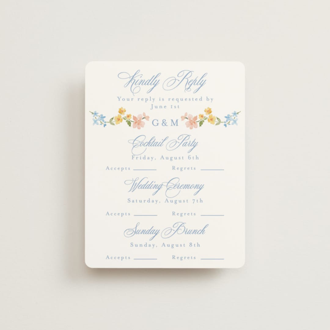 "Everlasting Romance" - Multi-Event RSVP Cards in Meadow by Petra Kern - Front