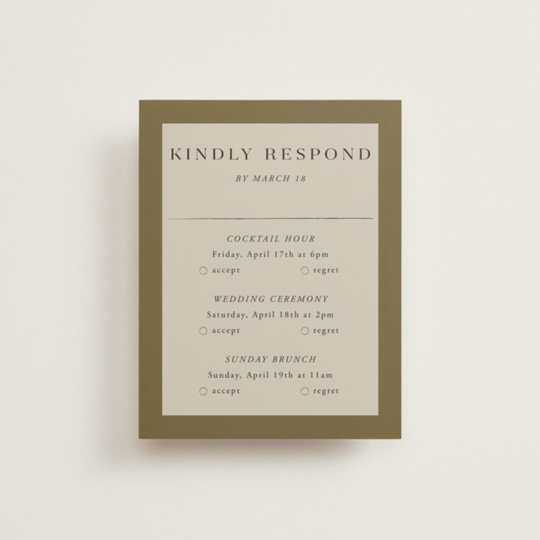"Savanna" - Multi-Event RSVP Cards in Fern by Lindsay Megahed - Front