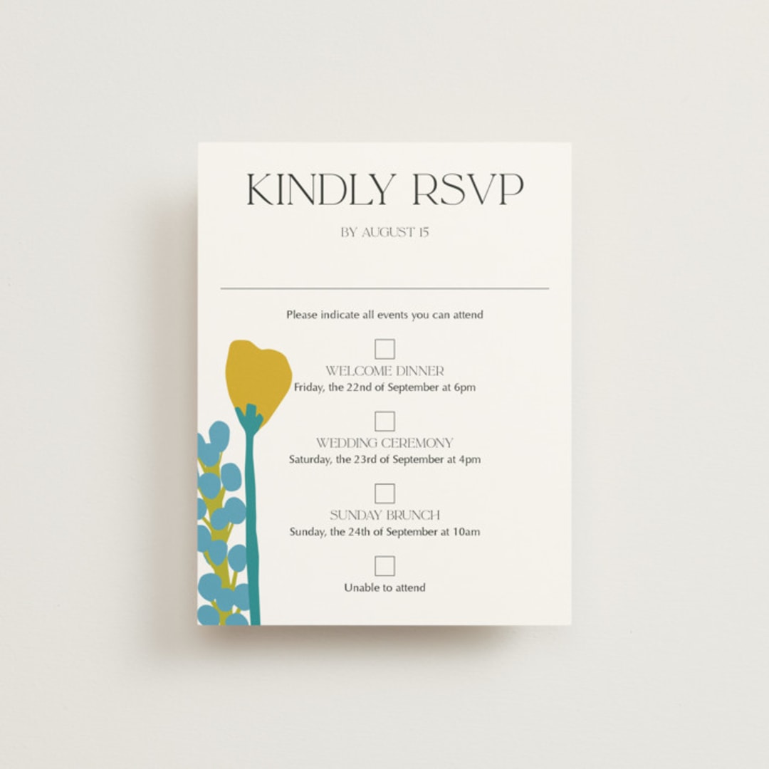 "To the max" - Multi-Event RSVP Cards in Garden by Inkblot Design - Front
