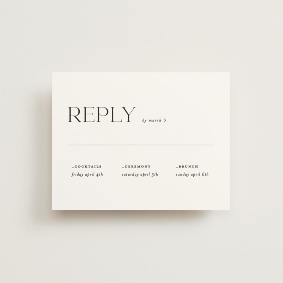 "tomorrows" - Multi-Event RSVP Cards in Ink by Lori Wemple - Front