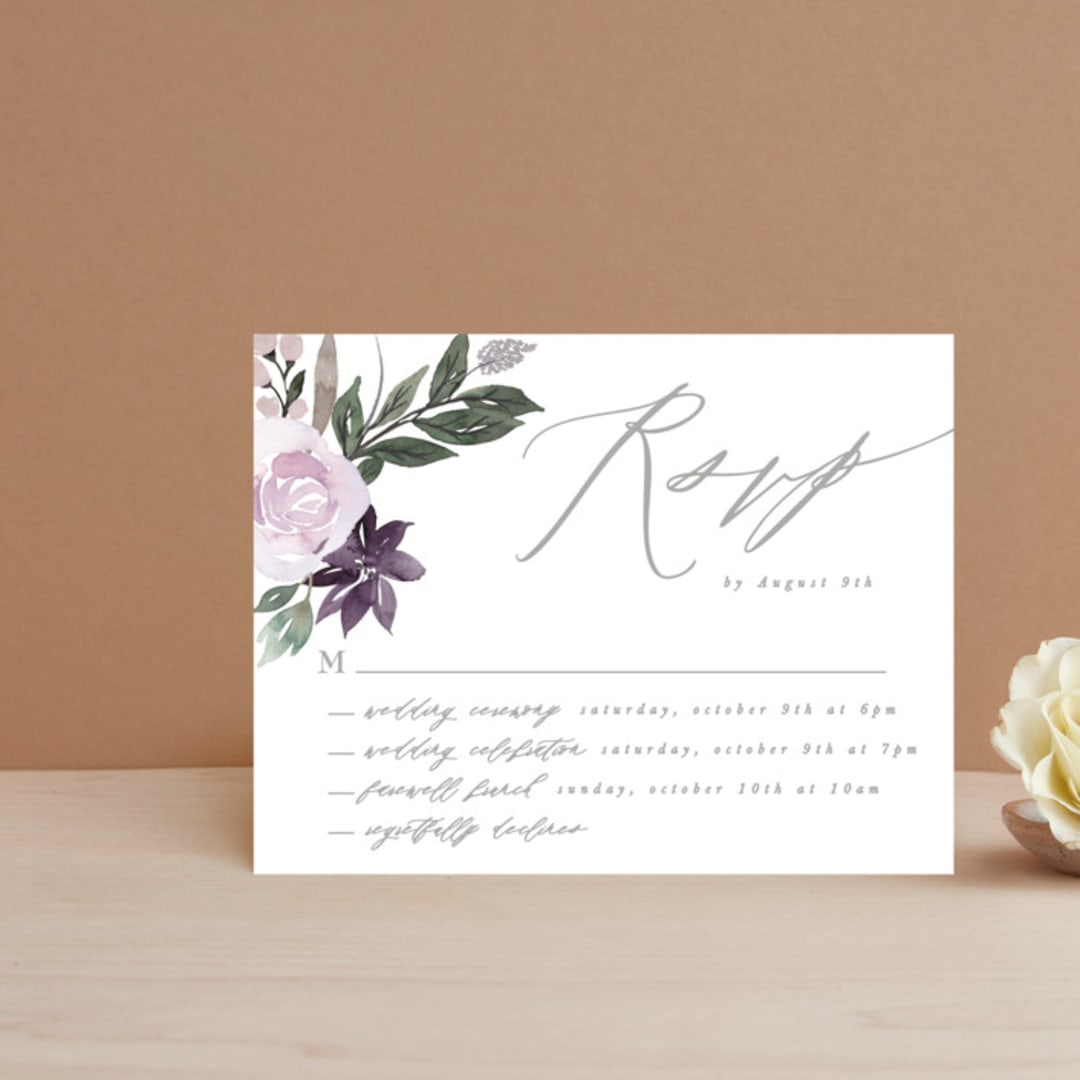 "Garden Stroll" - Multi-Event RSVP Cards in Lilac by Creo Study - Front