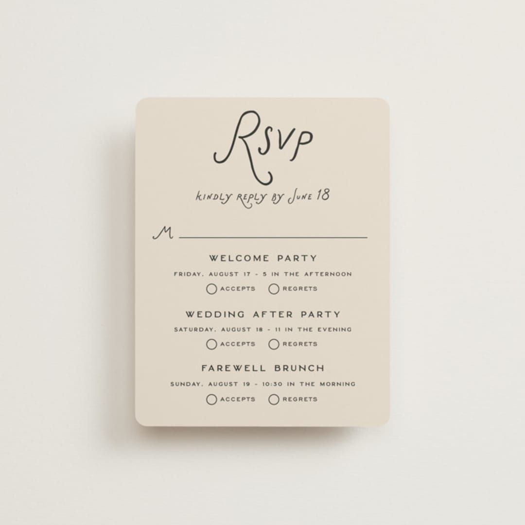 "Lovers" - Multi-Event RSVP Cards in Shadow by Pixel and Hank - Front