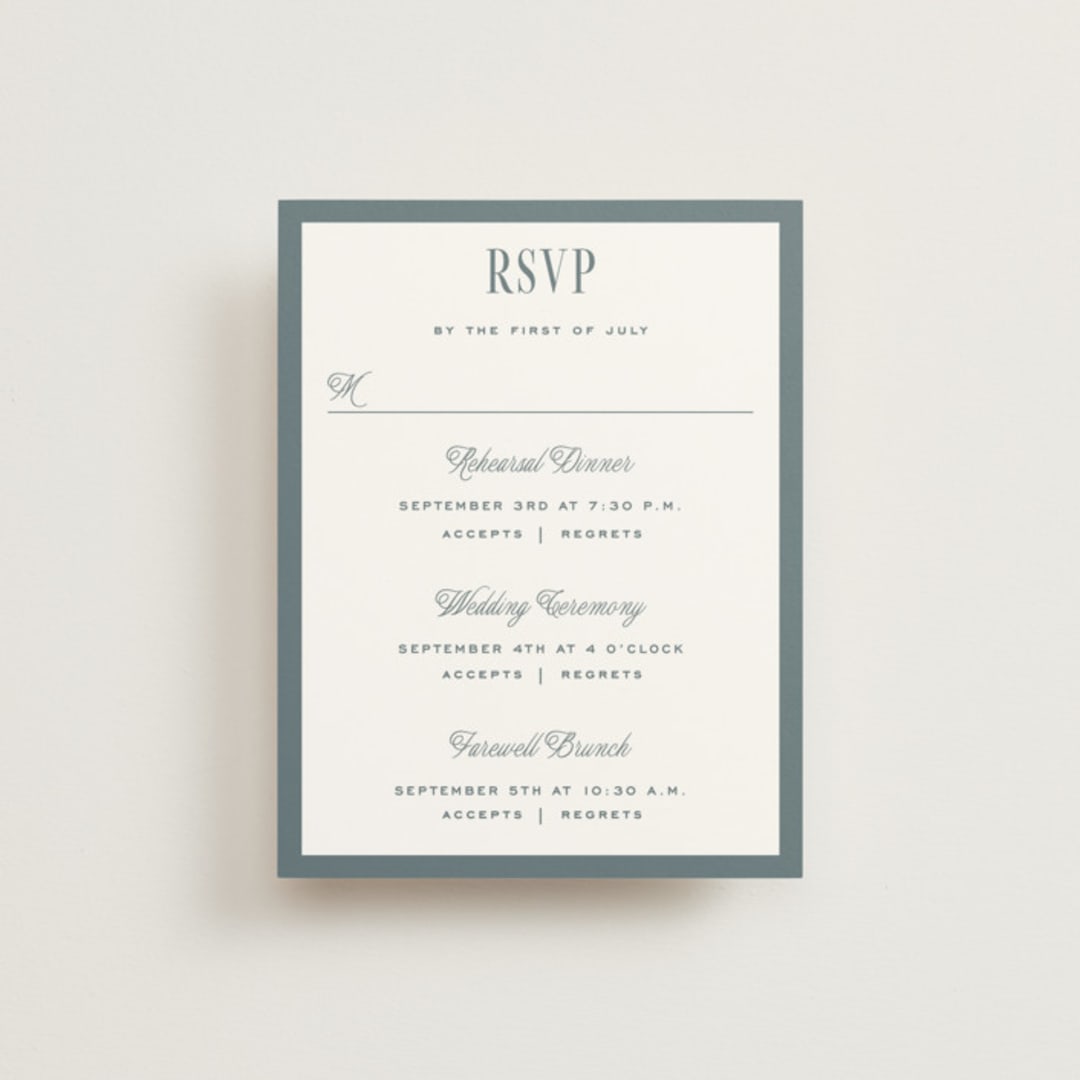 "Modern Stripes" - Multi-Event RSVP Cards in Capri by Emily Betts - Front