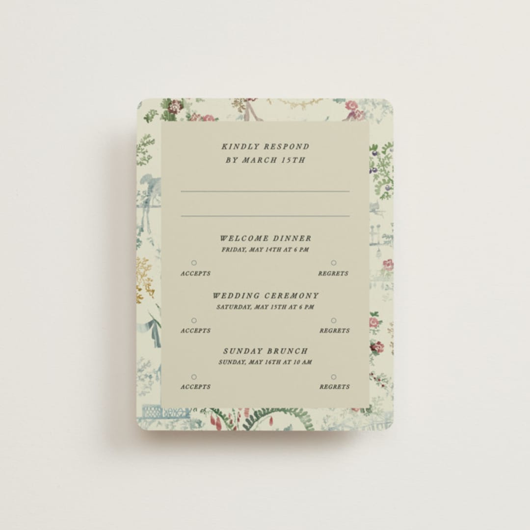 "Chinoiserie" - Multi-Event RSVP Cards in Nouvelle by Sumak Studio - Front