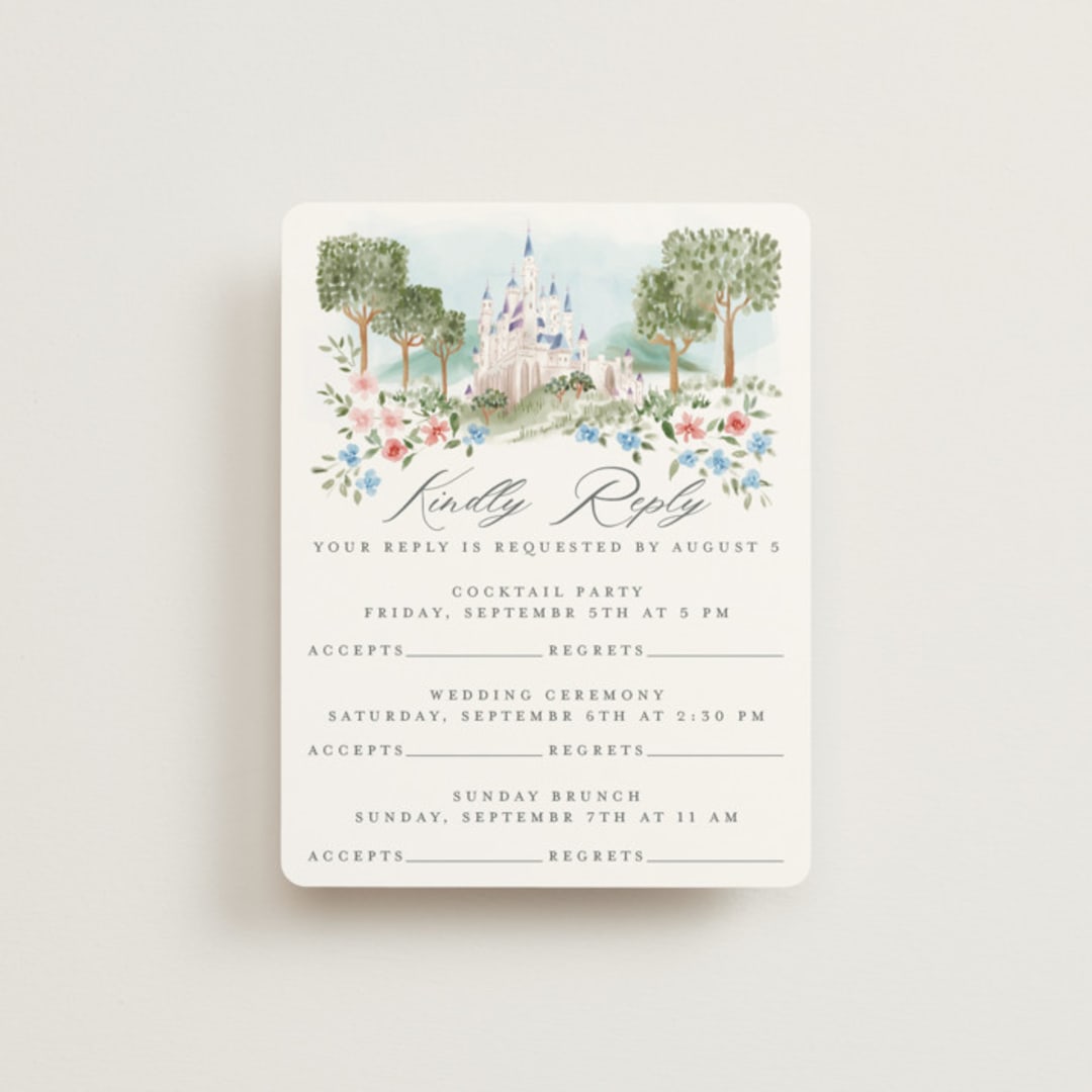 "Disney's Once Upon In a Dream" - Multi-Event RSVP Cards in Spring by Petra Kern - Front