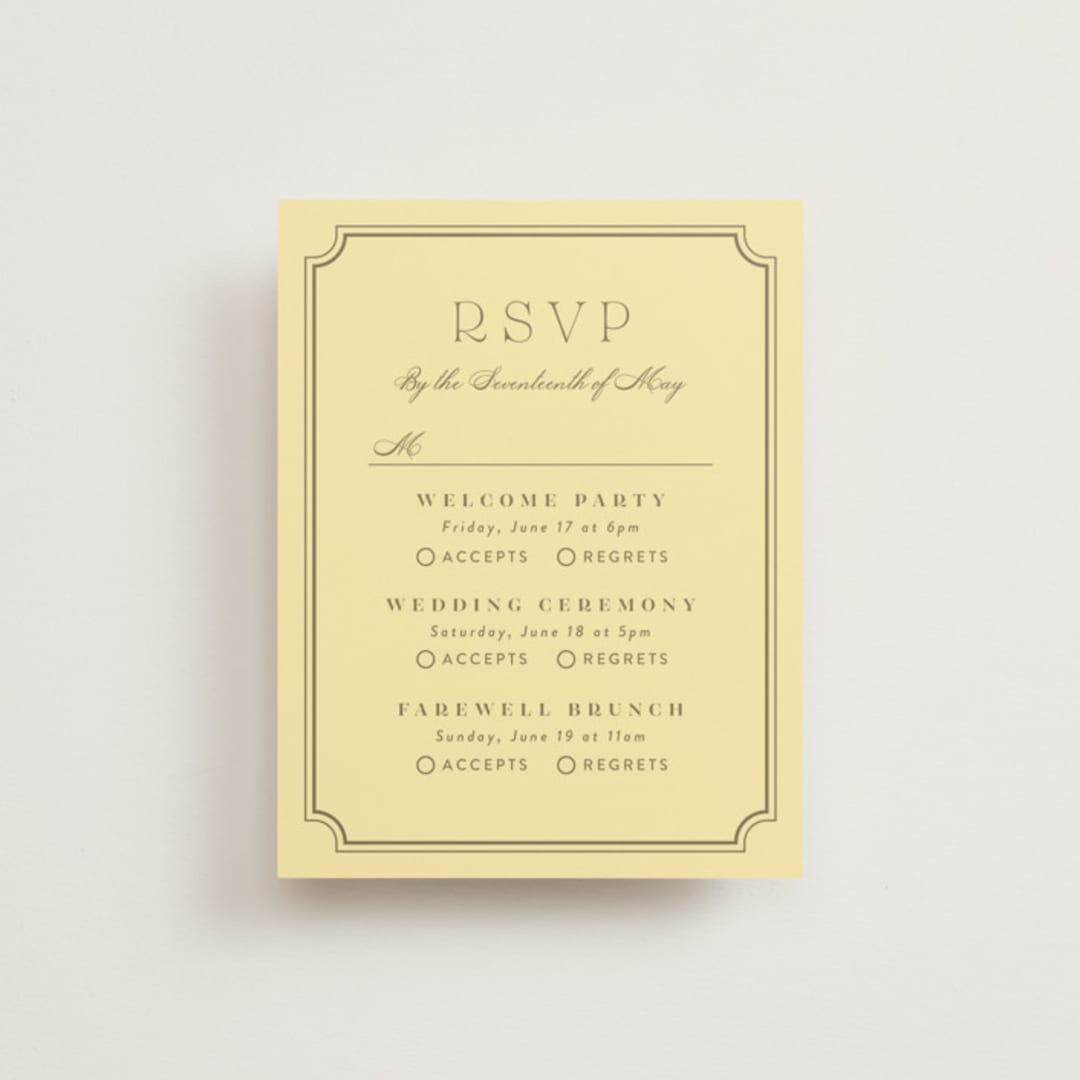 "Enchanted Rose from Disney's Beauty & The Beast" - Multi-Event RSVP Cards in Mimosa by Leah Bisch - Front
